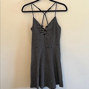 Hollister Black and White Striped Mini Dress